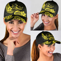 Hawaiian Manta Rays Classic Cap Tribal Hibiscus Polynesian Tattoos Yellow Color - Polynesian Pride
