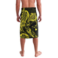 Hawaiian Manta Rays Lavalava Tribal Hibiscus Polynesian Tattoos Yellow Color - Polynesian Pride