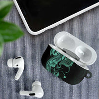 Hawaiian Manta Rays AirPods Case Tribal Hibiscus Polynesian Tattoos Turquoise Color - Polynesian Pride