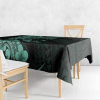Hawaiian Manta Rays Tablecloth Tribal Hibiscus Polynesian Tattoos Turquoise Color - Polynesian Pride