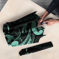 Hawaiian Manta Rays Umbrella Tribal Hibiscus Polynesian Tattoos Turquoise Color - Polynesian Pride