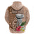 Guam Seal and Latte Stone With Ethnic Tapa Pattern Hoodie Peach Fuzz Color LT03 - Polynesian Pride