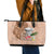 Guam Seal and Latte Stone With Ethnic Tapa Pattern Leather Tote Bag Peach Fuzz Color LT03 - Polynesian Pride