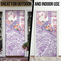 Hawaiian and Japanese Culture Together Door Cover Tropical Honu with Japanese Elements Purple Color LT03 - Polynesian Pride