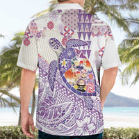 Hawaiian and Japanese Culture Together Hawaiian Shirt Tropical Honu with Japanese Elements Purple Color LT03 - Polynesian Pride