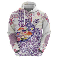 Hawaiian and Japanese Culture Together Hoodie Tropical Honu with Japanese Elements Purple Color LT03 - Polynesian Pride