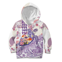 Hawaiian and Japanese Culture Together Kid Hoodie Tropical Honu with Japanese Elements Purple Color LT03 Hoodie Purple - Polynesian Pride