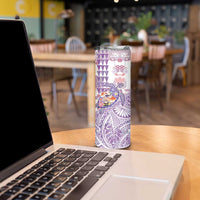 Hawaiian and Japanese Culture Together Skinny Tumbler Tropical Honu with Japanese Elements Purple Color LT03 - Polynesian Pride