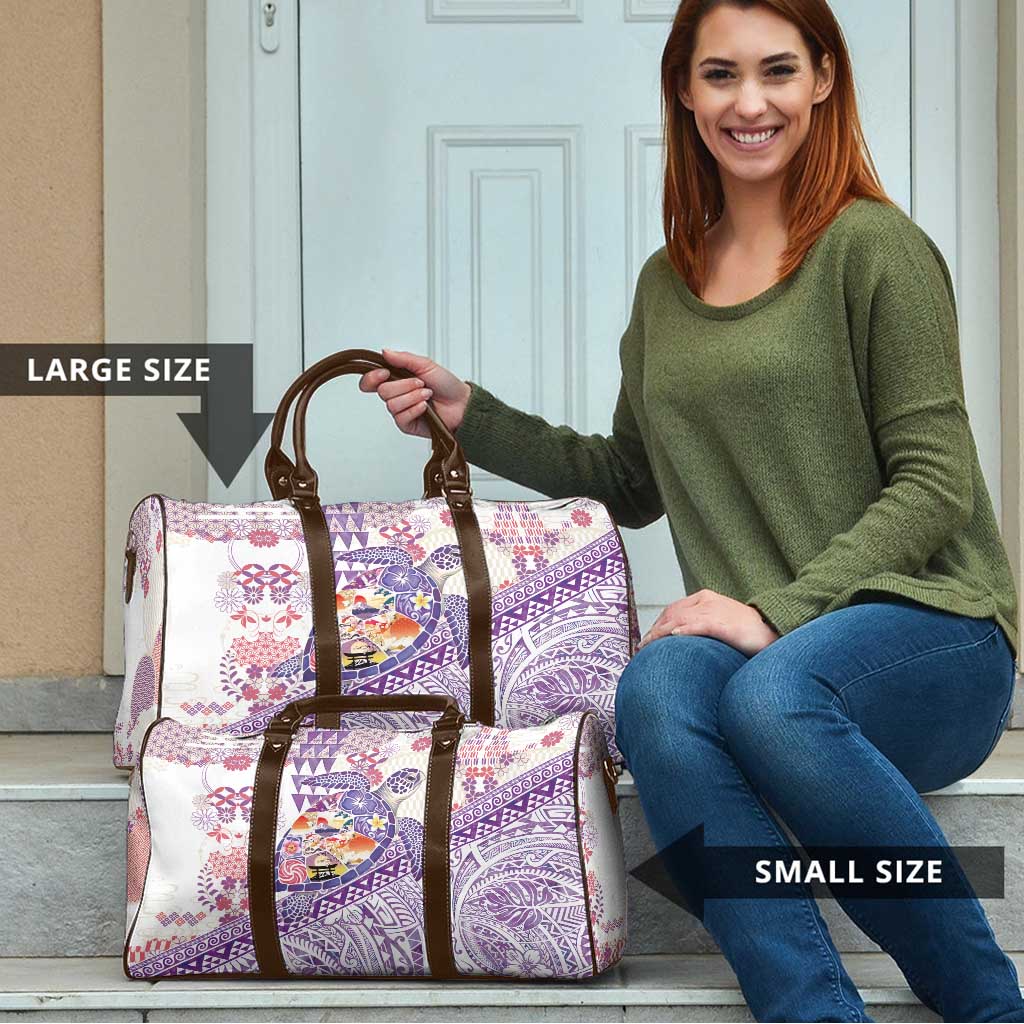 Hawaiian and Japanese Culture Together Travel Bag Tropical Honu with Japanese Elements Purple Color LT03 - Polynesian Pride