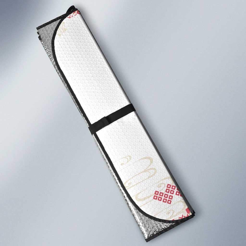 Hawaiian and Japanese Culture Together Auto Sun Shade Tropical Honu with Japanese Elements Pink Color