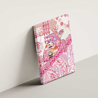 Hawaiian and Japanese Culture Together Canvas Wall Art Tropical Honu with Japanese Elements Pink Color LT03 - Polynesian Pride