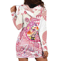 Hawaiian and Japanese Culture Together Hoodie Dress Tropical Honu with Japanese Elements Pink Color LT03 - Polynesian Pride