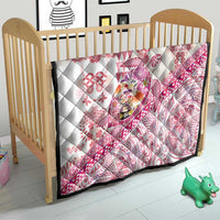 Hawaiian and Japanese Culture Together Quilt Tropical Honu with Japanese Elements Pink Color