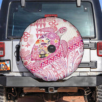 Hawaiian and Japanese Culture Together Spare Tire Cover Tropical Honu with Japanese Elements Pink Color LT03 Pink - Polynesian Pride