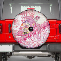 Hawaiian and Japanese Culture Together Spare Tire Cover Tropical Honu with Japanese Elements Pink Color LT03 - Polynesian Pride