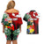 Personalised Tonga Emancipation Day Couples Matching Off Shoulder Short Dress and Hawaiian Shirt Flag Map and Hibiscus Flower Ngatu Pattern LT03 - Polynesian Pride