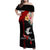 Personalised Tonga Emancipation Day Family Matching Off Shoulder Maxi Dress and Hawaiian Shirt Flag Map and Hibiscus Flower Ngatu Pattern LT03 Mom's Dress Black - Polynesian Pride