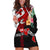 Personalised Tonga Emancipation Day Hoodie Dress Flag Map and Hibiscus Flower Ngatu Pattern LT03 Black - Polynesian Pride