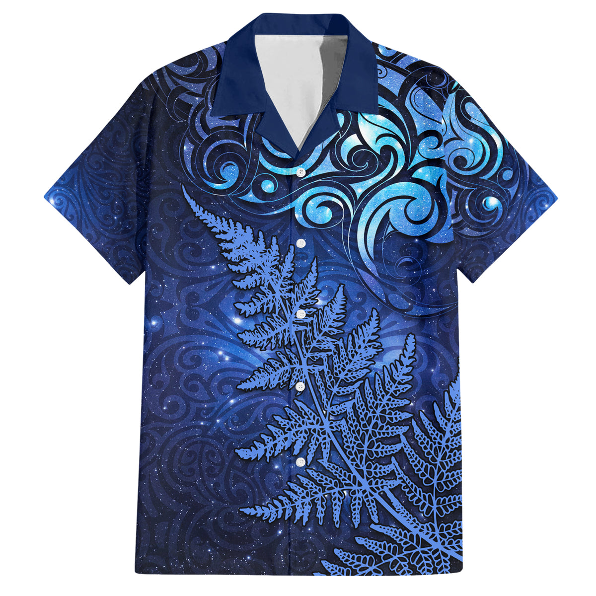 New Zealand Matariki Family Matching Short Sleeve Bodycon Dress and Hawaiian Shirt Maori Pattern and Silver Fern