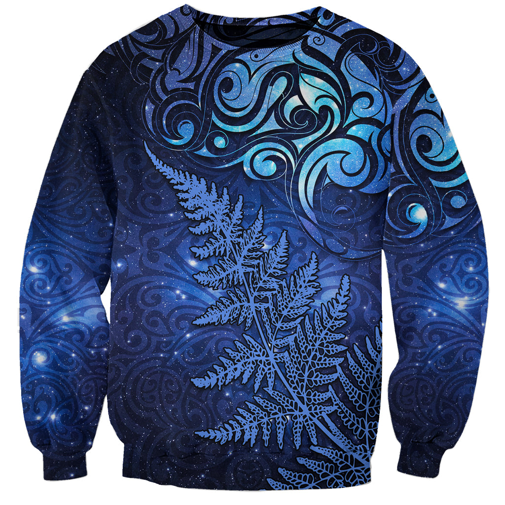 New Zealand Matariki Sweatshirt Maori Pattern and Silver Fern