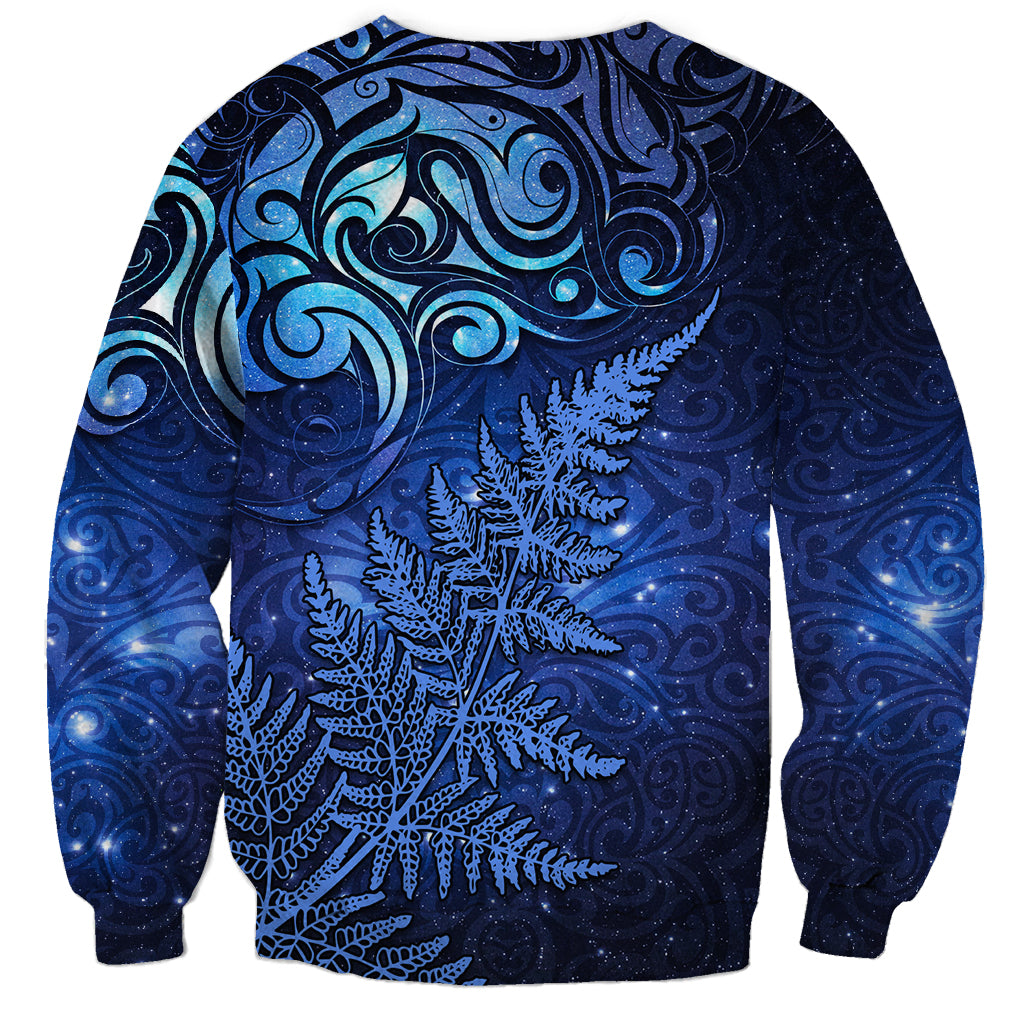 New Zealand Matariki Sweatshirt Maori Pattern and Silver Fern