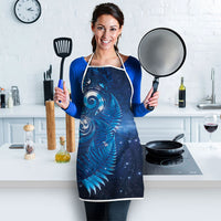 Aotearoa New Zealand New Year Apron Tribal Koru Tattoo Blue Galaxy Maori Silver Fern