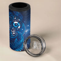 Aotearoa New Zealand New Year 4 in 1 Can Cooler Tumbler Tribal Koru Tattoo Blue Galaxy Maori Silver Fern LT03 - Polynesian Pride