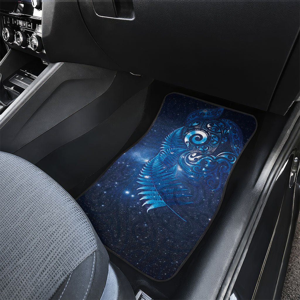 Aotearoa New Zealand New Year Car Mats Tribal Koru Tattoo Blue Galaxy Maori Silver Fern LT03 - Polynesian Pride