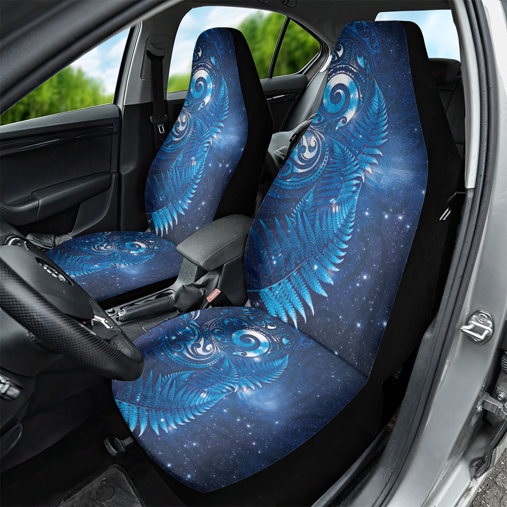 Aotearoa New Zealand New Year Car Seat Cover Tribal Koru Tattoo Blue Galaxy Maori Silver Fern LT03 - Polynesian Pride