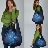 Aotearoa New Zealand New Year Grocery Bag Tribal Koru Tattoo Blue Galaxy Maori Silver Fern LT03 - Polynesian Pride