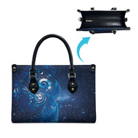Aotearoa New Zealand New Year Leather Bag Tribal Koru Tattoo Blue Galaxy Maori Silver Fern