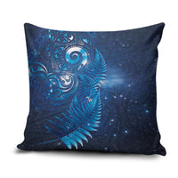 Aotearoa New Zealand New Year Pillow Cover Tribal Koru Tattoo Blue Galaxy Maori Silver Fern LT03 Blue - Polynesian Pride