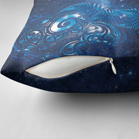 Aotearoa New Zealand New Year Pillow Cover Tribal Koru Tattoo Blue Galaxy Maori Silver Fern LT03 - Polynesian Pride