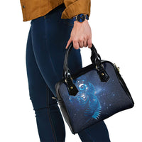 Aotearoa New Zealand New Year Shoulder Handbag Tribal Koru Tattoo Blue Galaxy Maori Silver Fern