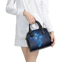 Aotearoa New Zealand New Year Shoulder Handbag Tribal Koru Tattoo Blue Galaxy Maori Silver Fern