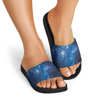 Aotearoa New Zealand New Year Slide Sandals Tribal Koru Tattoo Blue Galaxy Maori Silver Fern LT03 - Polynesian Pride