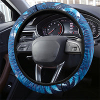 Aotearoa New Zealand New Year Steering Wheel Cover Tribal Koru Tattoo Blue Galaxy Maori Silver Fern LT03 - Polynesian Pride