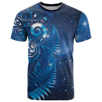 Aotearoa New Zealand New Year T Shirt Tribal Koru Tattoo Blue Galaxy Maori Silver Fern LT03 Blue - Polynesian Pride