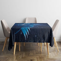 Aotearoa New Zealand New Year Tablecloth Tribal Koru Tattoo Blue Galaxy Maori Silver Fern