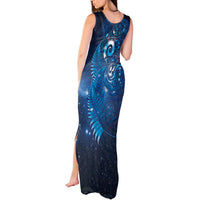 Aotearoa New Zealand New Year Tank Maxi Dress Tribal Koru Tattoo Blue Galaxy Maori Silver Fern LT03 - Polynesian Pride