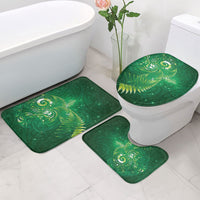 Aotearoa New Zealand New Year Bathroom Set Tribal Koru Tattoo Green Galaxy Maori Silver Fern LT03 - Polynesian Pride