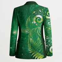 Aotearoa New Zealand New Year Blazer Tribal Koru Tattoo Green Galaxy Maori Silver Fern LT03 - Polynesian Pride