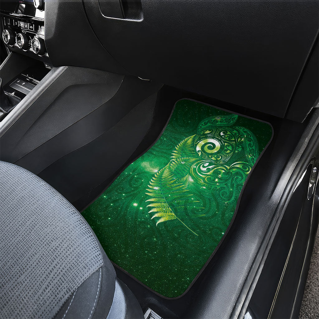 Aotearoa New Zealand New Year Car Mats Tribal Koru Tattoo Green Galaxy Maori Silver Fern LT03 - Polynesian Pride
