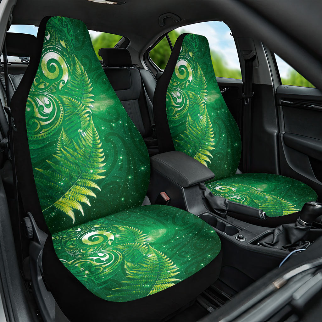 Aotearoa New Zealand New Year Car Seat Cover Tribal Koru Tattoo Green Galaxy Maori Silver Fern LT03 One Size Green - Polynesian Pride