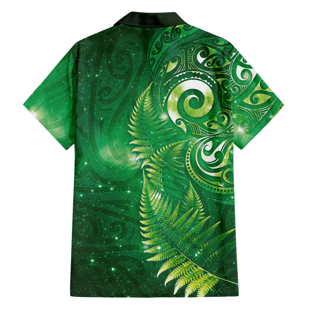 Aotearoa New Zealand New Year Hawaiian Shirt Tribal Koru Tattoo Green Galaxy Maori Silver Fern LT03 - Polynesian Pride