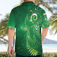 Aotearoa New Zealand New Year Hawaiian Shirt Tribal Koru Tattoo Green Galaxy Maori Silver Fern LT03 - Polynesian Pride