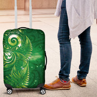 Aotearoa New Zealand New Year Luggage Cover Tribal Koru Tattoo Green Galaxy Maori Silver Fern LT03 Green - Polynesian Pride