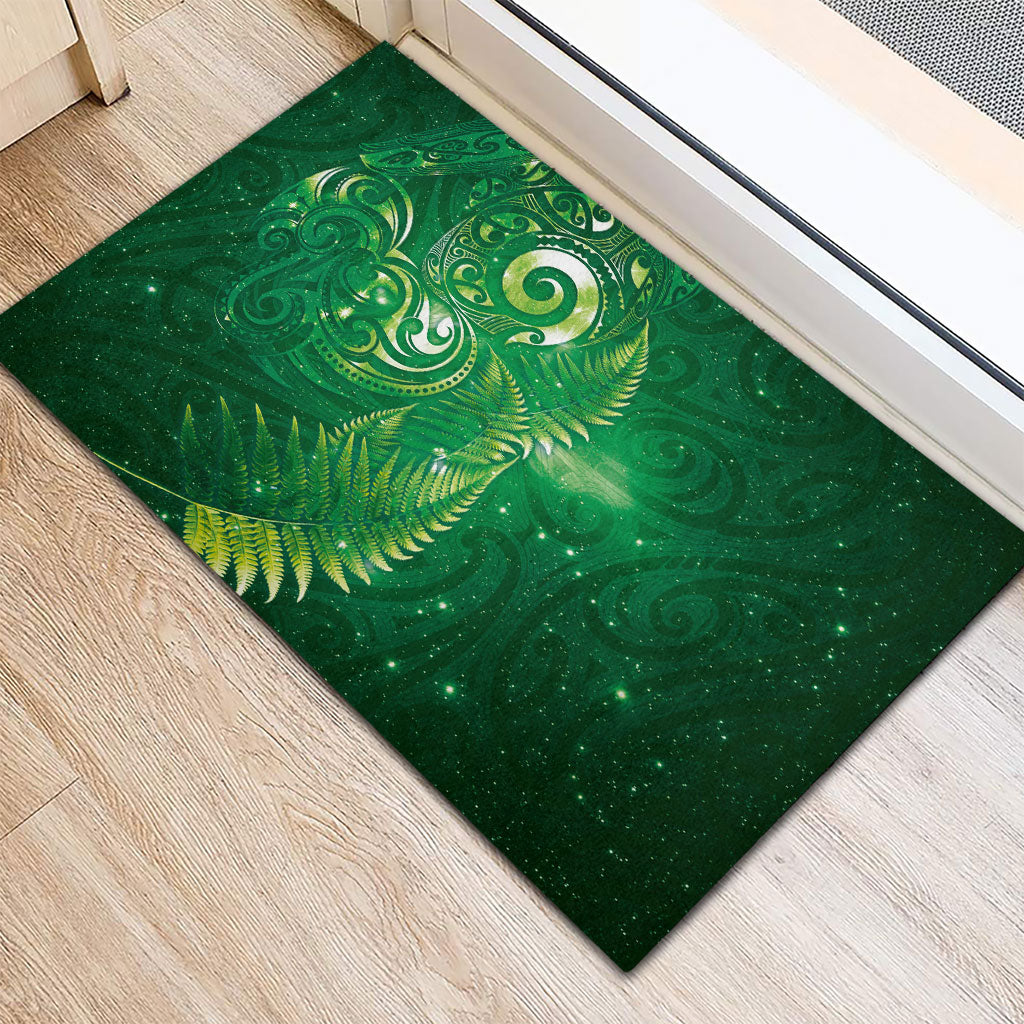 Aotearoa New Zealand New Year Rubber Doormat Tribal Koru Tattoo Green Galaxy Maori Silver Fern LT03 - Polynesian Pride