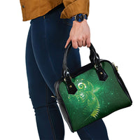 Aotearoa New Zealand New Year Shoulder Handbag Tribal Koru Tattoo Green Galaxy Maori Silver Fern LT03 - Polynesian Pride