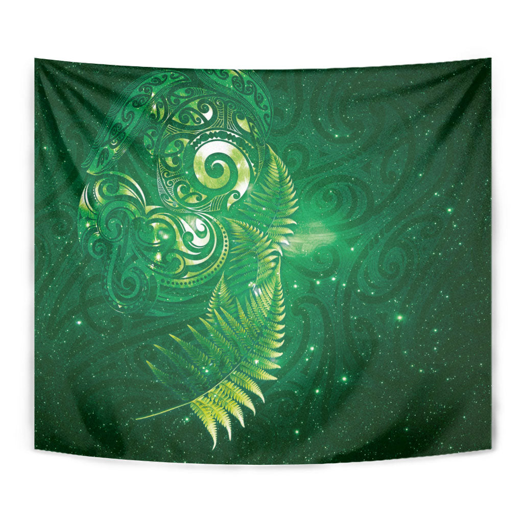 Aotearoa New Zealand New Year Tapestry Tribal Koru Tattoo Green Galaxy Maori Silver Fern LT03 - Polynesian Pride